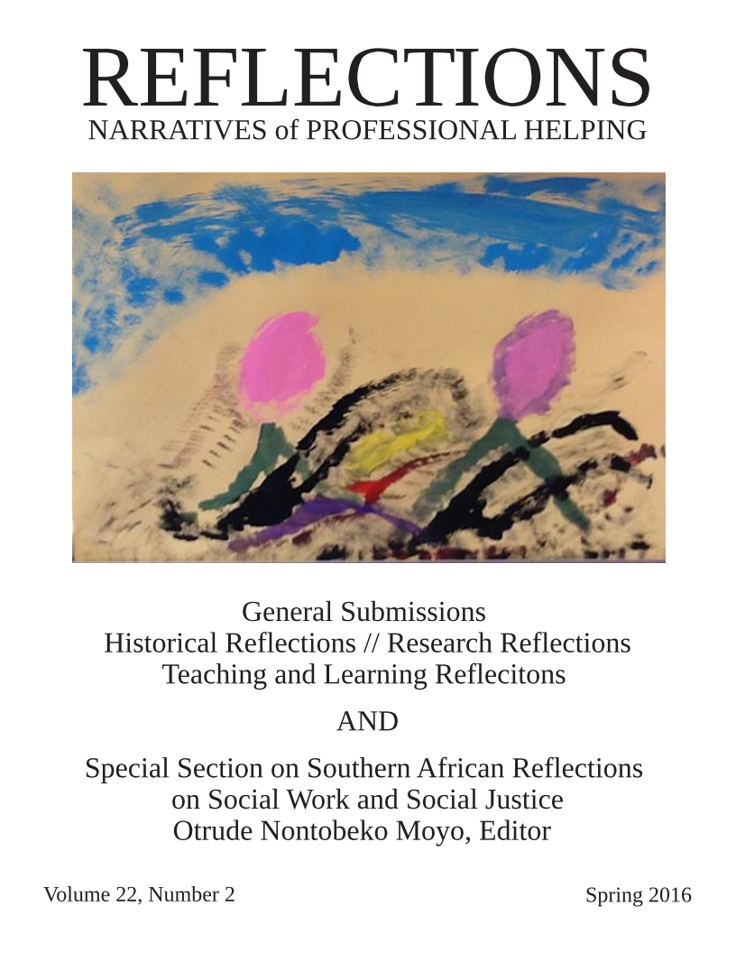 					View Vol. 22 No. 2 (2016): Includes Special Section on Southern African Reflections on Social Work and Social Justice (Published May 15, 2017)
				